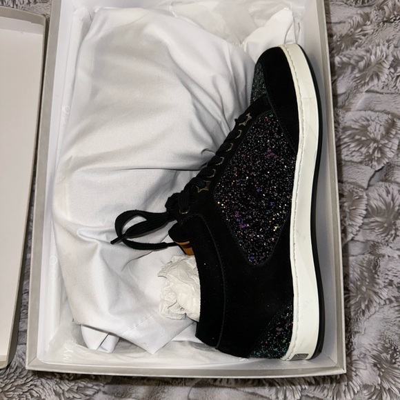 Jimmy Choo Miami Rainbow/Black Glitter/Suede - Picture 8 of 10